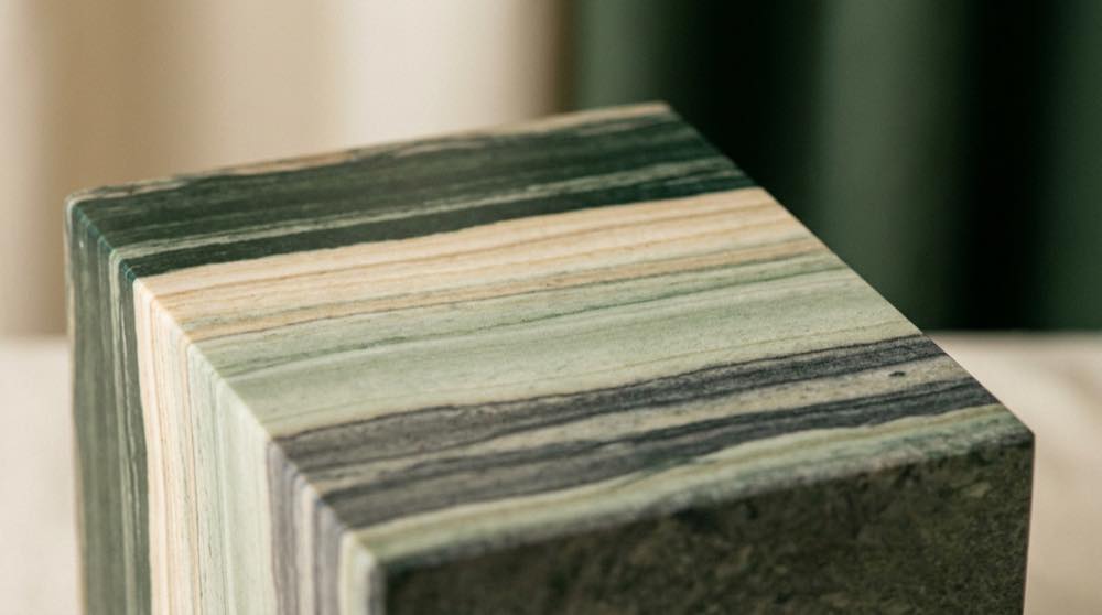 Layered stone cross-section